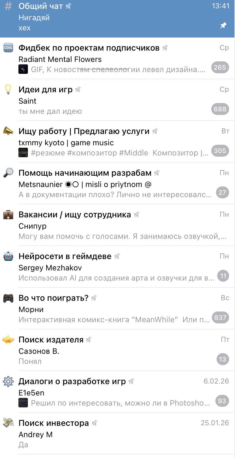 Активный чат разработчиков